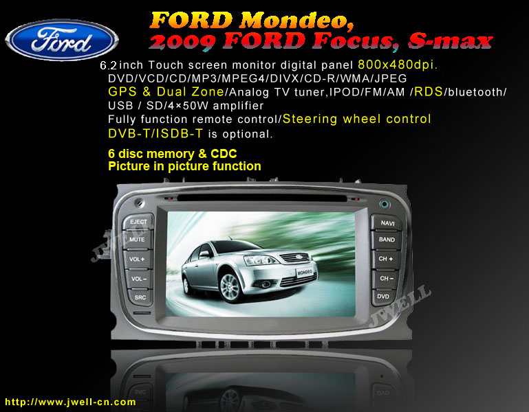 Car DVD player with GPS for FORD Mondeo,2009 FORD Focus, S-max