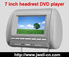 7 inch car headrest dvd with Divx, SD,USB,DualIR,FM