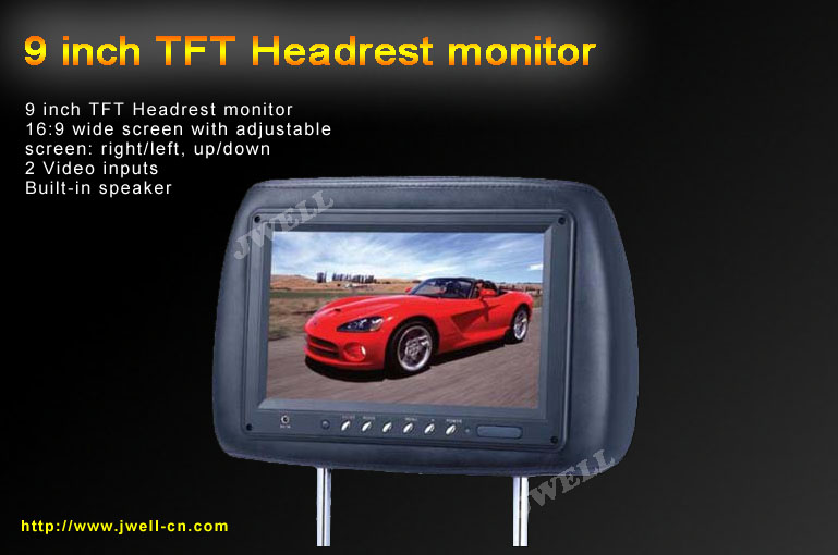 9-inch Headrest TFT LCD car Monitor ( IR transmitter is optional )