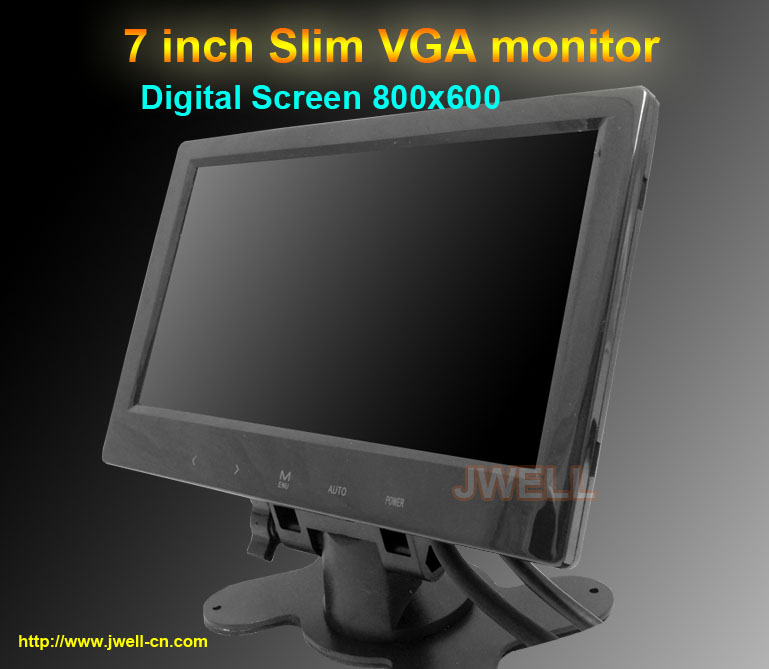 7 inch HD VGA monitor HD Super Slim Standalone VGA port Touch Button 800X480 high resolution