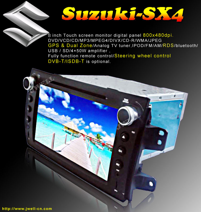 Special Car DVD Player for Suzuki-SX4 ( 8 inch)