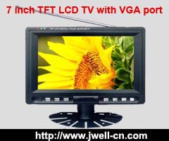 7 inch Highest Resolution TFT LCD TV with pc monitor function