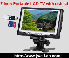 7 inch Portable LCD TV with FM,USB,SD card reader