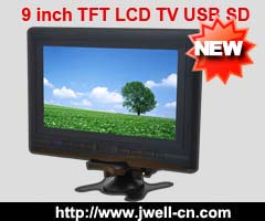 9 inch LCD TV with FM, USB,SD car reader