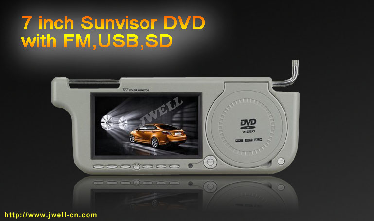 7 inch Sunvisor DVD with FM,USB,SD
