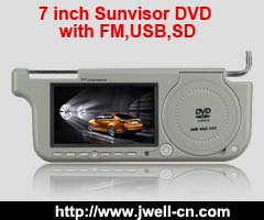 7 inch Sunvisor DVD with FM,USB,SD