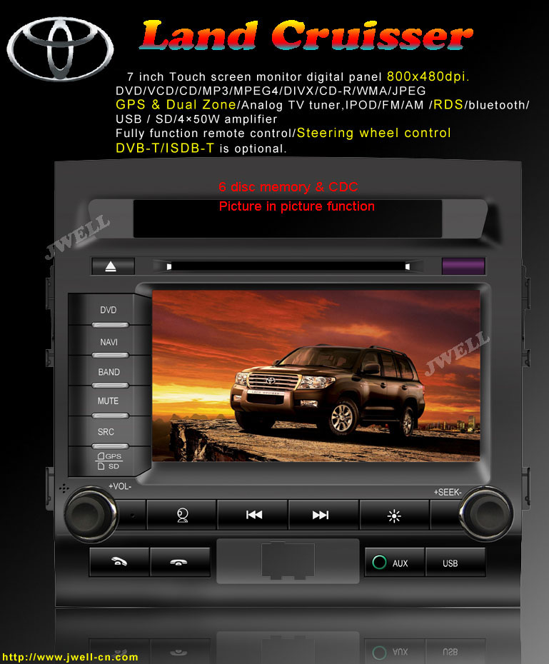 Special car dvd players with gps for Land Toyota Cruisser new